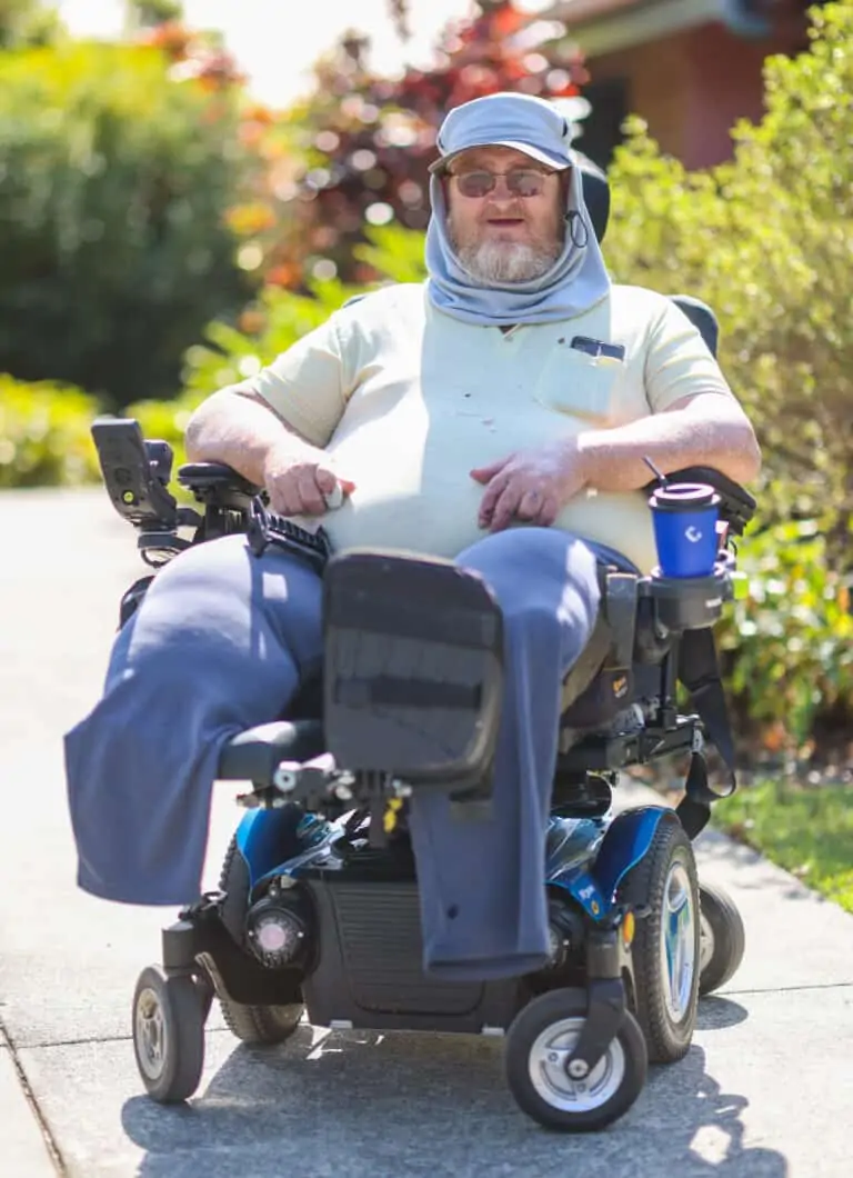 A man in a wheelchair demonstrating supported independent living